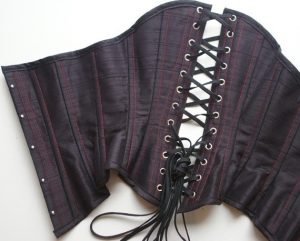 Black and dark purple waist training corset