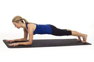 Typically plank exercise showing by a woman