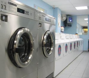 Washing machine in laundromat