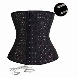 Black Weight Loss Belts Sports Girdle on white background.