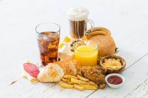 Selection of food that is bad for your health.