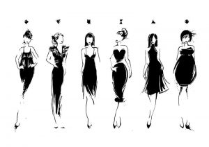 Fashion models in sketch style