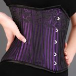 Purple brocade underbust waist training corset