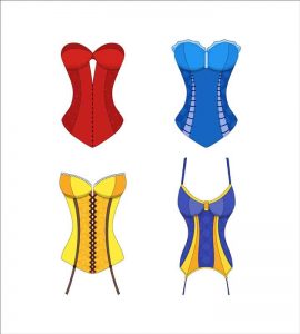 Different colors of elegant corsets 