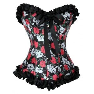 Red and black skull Gothic corset top