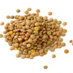 Lentils isolated on white.