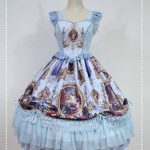 Blue Lolita fashion corset dress