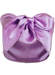 Purple bow silk corset top