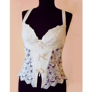 White vintage style corset top 